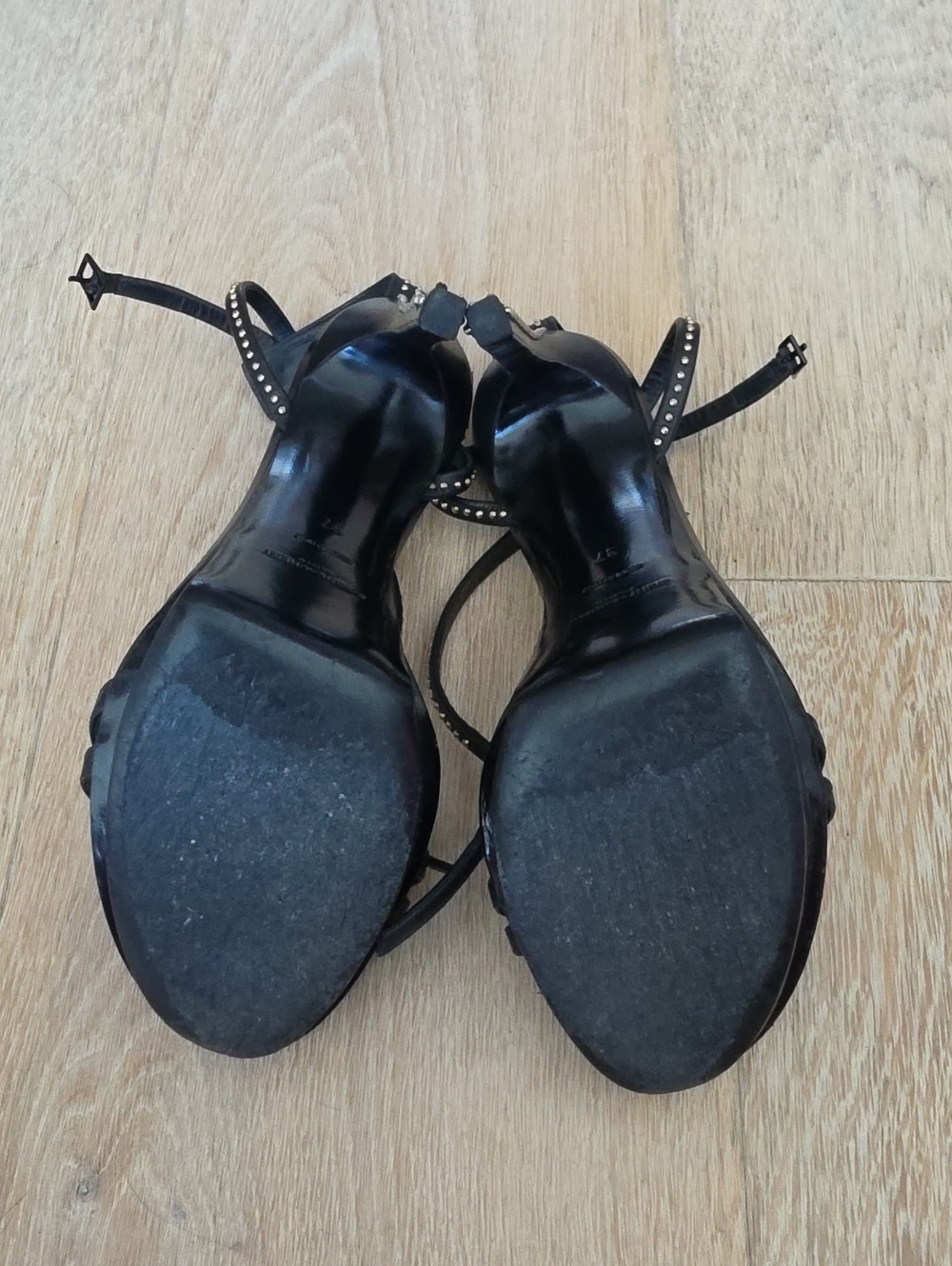 Saint Laurent 'Jane' Double Strap Studded Sandals - Picture 5 of 11